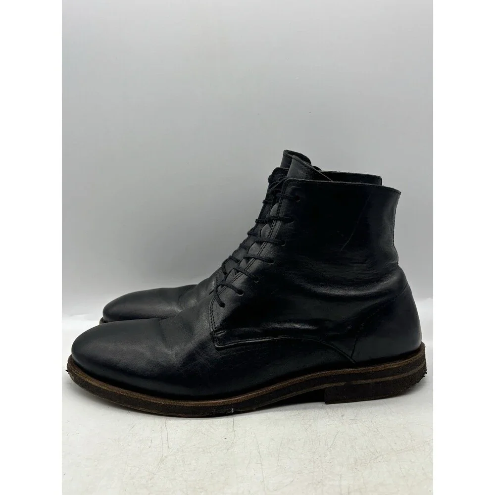All Saints Laker Boots Black Leather Combat Dress Lace Up Mens SZ EU 43 US Sz 10